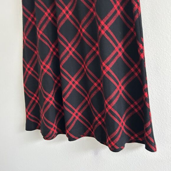 Vintage Red Black Plaid Midi Skirt C.D. Daniels Sz 1X Preppy Academia Office - Picture 3 of 12